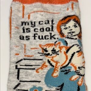 #2 My cat is cool as f@ck BlueQ blue Q socks